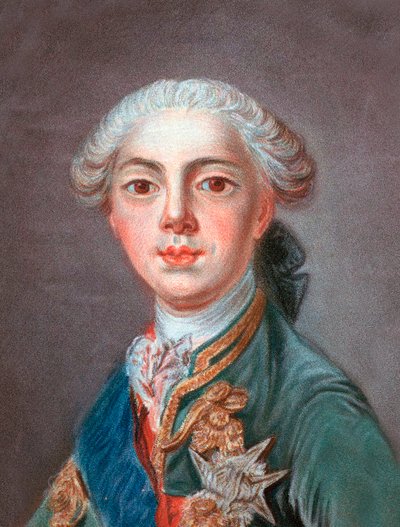 Luis Estanislao Javier de Francia (futuro Luis XVIII), Conde de Provenza (1755-1824) - Luis Estanislao Javier de Francia, Conde de Provenza (1755-1824) - Grabado por Louis Marin (Louis-Marin) Bonnet (1736 o 1743-1793) de Louis Marin Bonnet