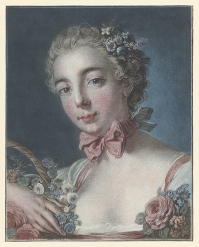 Retrato de Marie Amélie Baudouin como Flora jefe de flora de Louis Marin Bonnet