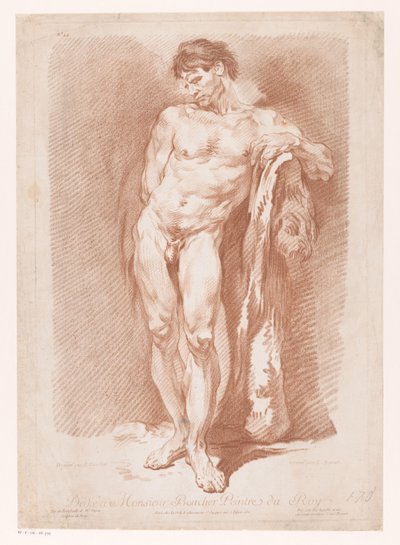 Hombre desnudo de pie de Louis Marin Bonnet