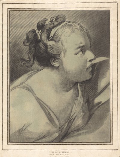 Cabeza de la esposa de Potifar, 1770-1780 de Louis Marin Bonnet