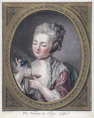 Mujer tomando café de Louis Marin Bonnet
