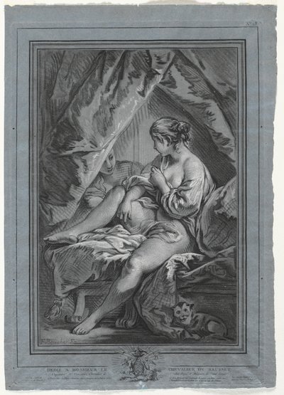 Young Woman Seated on a Bed de Louis Marin Bonnet