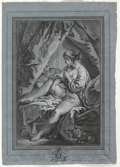 Joven Mujer Sentada en una Cama, 1764-1767 de Louis Marin Bonnet