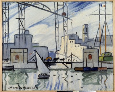 Marsella, el puente transbordador Pintura de Louis Mathieu Verdilhan (1875-1928) ca. 1918-1920 Musee Cantini, Marsella de Louis Mathieu Verdilhan