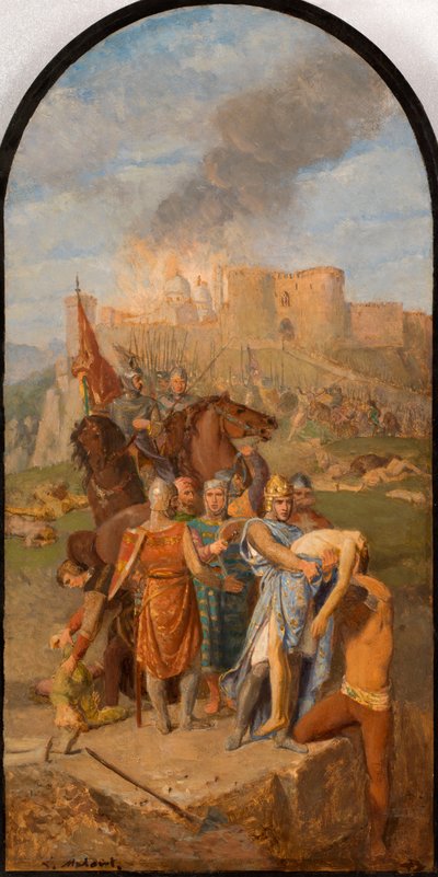 Boceto para la iglesia de Saint-Sulpice: San Luis entierra la plaga..., Entre 1864 y 1870 de Louis Matout