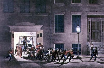 La alarma nocturna, pub. por Currier and Ives, Nueva York de Louis Maurer