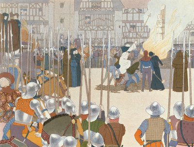 Juana de Arco en la hoguera, ilustración de 