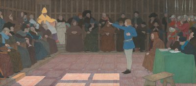 El juicio de Juana de Arco, serie de Juana de Arco: VI de Louis Maurice Boutet de Monvel