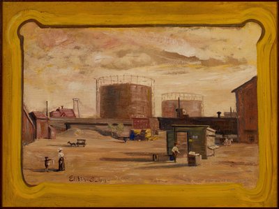 Tanques de gas al final de la calle 23, Nueva York, 1909 de Louis Michel Eilshemius