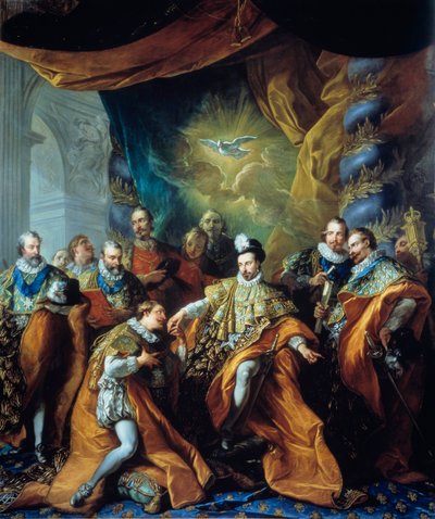Institución de la Orden del Espíritu Santo por Enrique III de Louis Michel van Loo