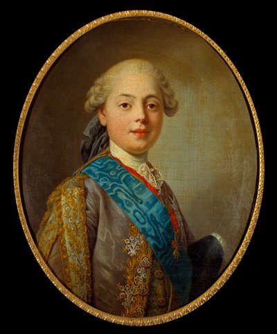 Retrato de Luis XVIII, Rey de Francia y luego Conde de Provenza de Louis Michel van Loo