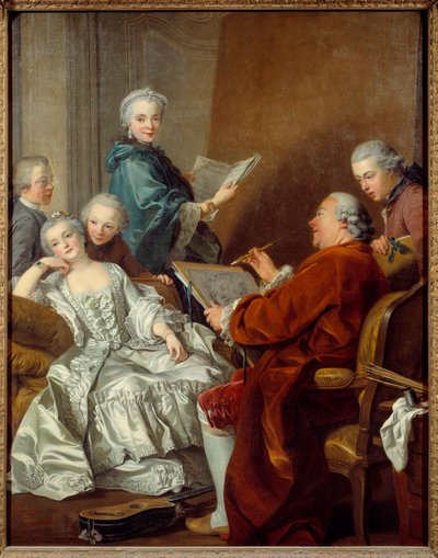 El pintor Carle van Loo y su familia de Louis Michel van Loo