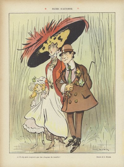 Lluvias de otoño. Ilustración para Le Rire de Louis Morin