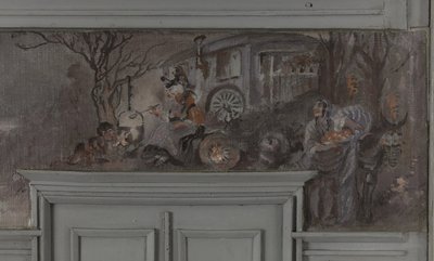 Le repas des comédiens - Modelo para el comedor de Jean Coquelin, Villa Longchamp, Neuilly, hacia 1900 (óleo) de Louis Morin