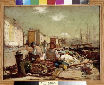 Pecheurs ravauding the nets Pintura de Louis Nattero (1875-1915) Mención obligatoria: Colección Fundación Saludos de Provenza, Marsella de Louis Nattero