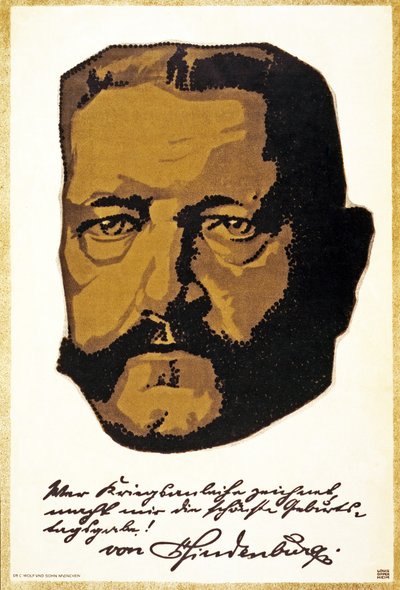Retrato del Mariscal de Campo General Paul von Hindenburg, pub. Múnich, 1917 de Louis Oppenheim