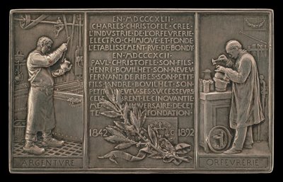 Cincuenta años de la empresa Christofle, 1842-1892 [reverso]. de Louis Oscar Roty