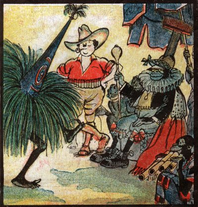 Néstor Fenleroc, colono europeo visita una tribu africana. 1923 (grabado) de Louis Peltier