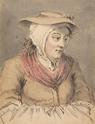 Una pescadora, con las manos bajo el delantal de Louis Philippe Boitard