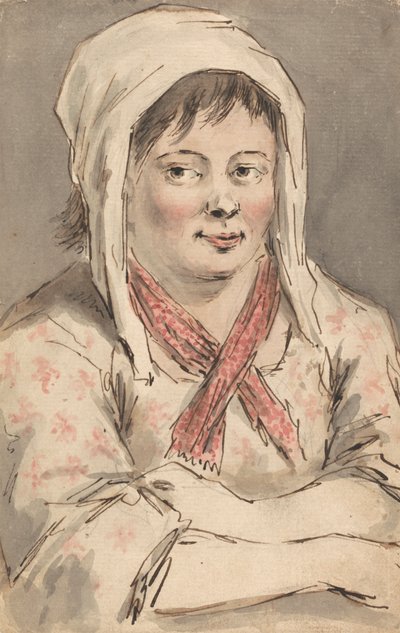 Una joven campesina con los brazos cruzados de Louis Philippe Boitard