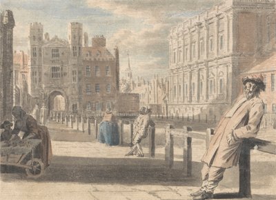 La Puerta de Holbein y la Casa de Banquetes de Jones, Whitehall... de Louis Philippe Boitard