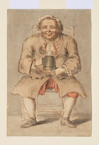 Hombre sentado con una jarra de cerveza de Louis Philippe Boitard