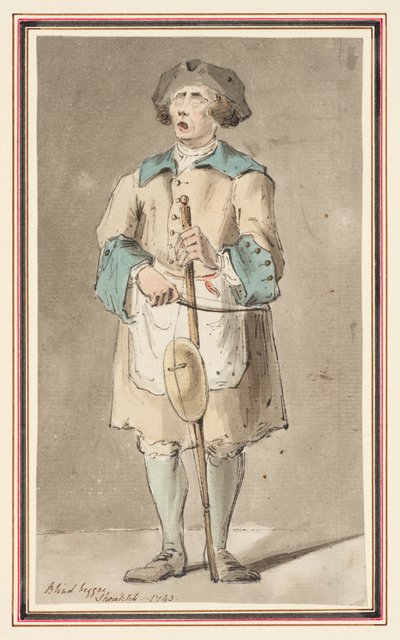 Estudio de un mendigo ciego en Shoreditch de Louis Philippe Boitard