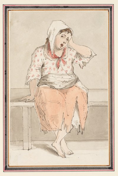 Estudio de una mujer sentada de Louis Philippe Boitard