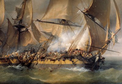 Batalla entre la fragata francesa La Bayonnaise y la fragata inglesa L