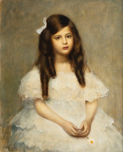 Retrato de una niña, sentada tres cuartos de longitud de Louis Picard