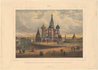 La Catedral de San Basilio en Moscú, 1845 de Louis Pierre Alphonse Bichebois