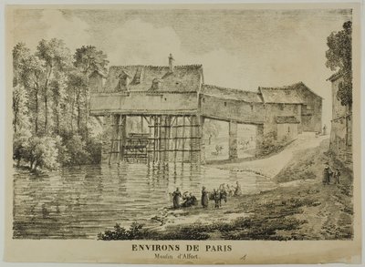 Los alrededores de París: Molino de Alfort de Louis Pierre Baltard
