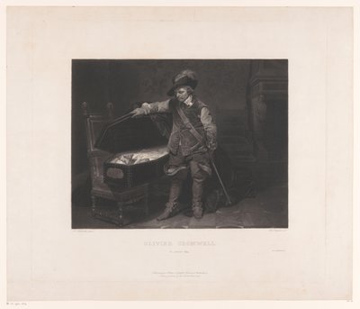 Oliver Cromwell en el ataúd de Carlos I, rey de Inglaterra Oliver Cromwell. 30 de enero de 1649 (título sobre objeto) de Louis Pierre Henriquel Dupont