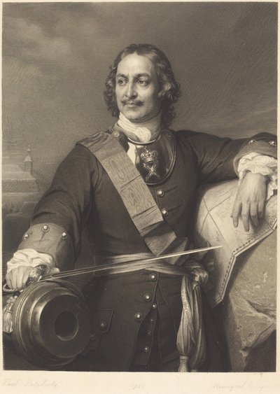 Pedro el Grande de Rusia de Louis Pierre Henriquel after Paul Delaroche