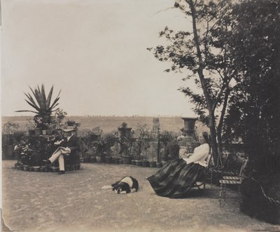 Hombre y mujer relajándose, c. 1854 de Louis Pierre Theophile Dubois de Nehaut