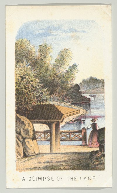 Una vista del lago, de la serie Vistas en Central Park, Nueva York, Parte 2 de Louis Prang