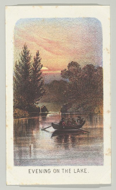 Tarde en el lago, de la serie, Vistas en Central Park, Nueva York, Parte 3, 1864 de Louis Prang