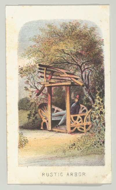 Arbor rústico, de la serie, Vistas en Central Park, Nueva York, Parte 2 de Louis Prang