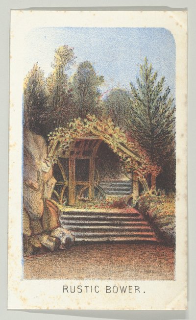 Rústico Bower, de la serie, Vistas en Central Park, Nueva York, Parte 3, 1864 de Louis Prang