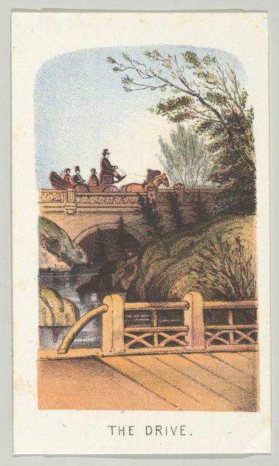El paseo, de la serie, Vistas en Central Park, Nueva York, Parte 2, 1864 de Louis Prang