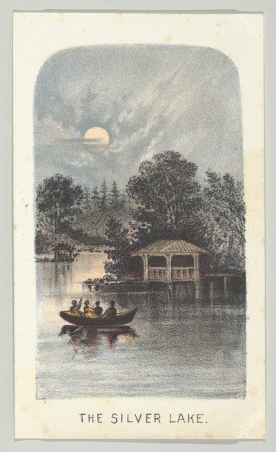 El lago plateado, de la serie, Vistas en Central Park, Nueva York, Parte 2, 1864 de Louis Prang
