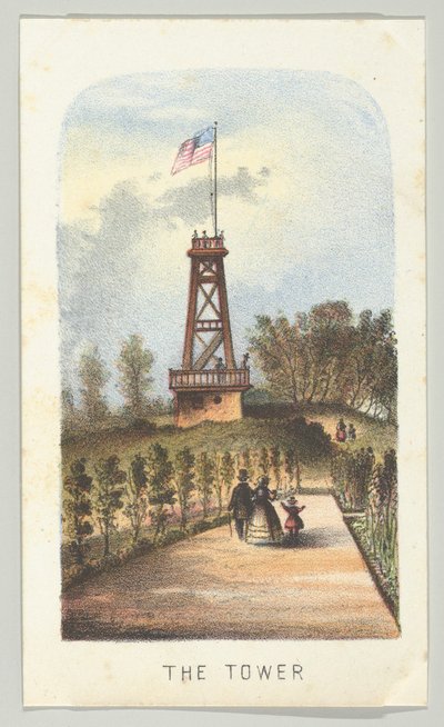 La torre, de la serie, Vistas en Central Park, Nueva York, Parte 2, 1864 de Louis Prang