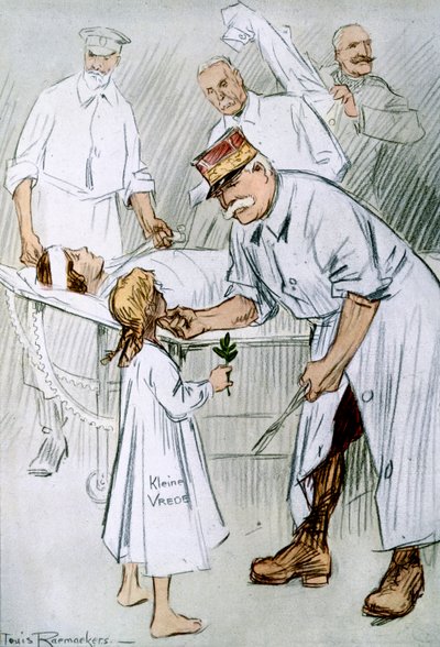 Paz e Intervención: Militarismo alemán en la mesa de operaciones de los Aliados, 1916 de Louis Raemaekers