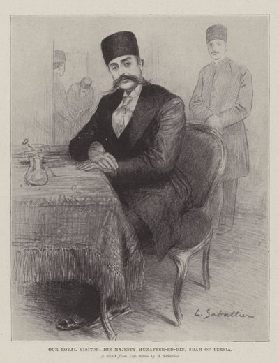 Nuestro Visitante Real, Su Majestad Muzaffer-ed-Din, Shah de Persia de Louis Remy Sabattier