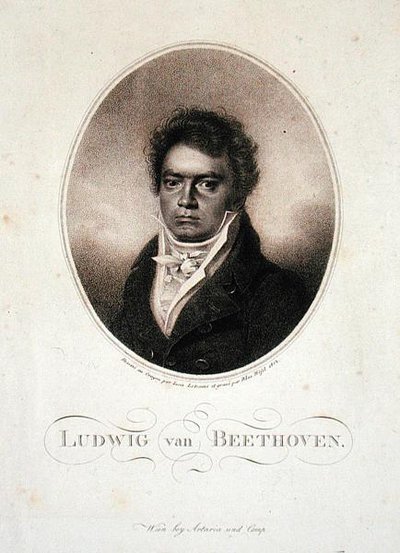Ludwig van Beethoven (1770-1827) grabado por Blasius Hofel (1792-1963) 1814 de Louis Rene (after) Letronne