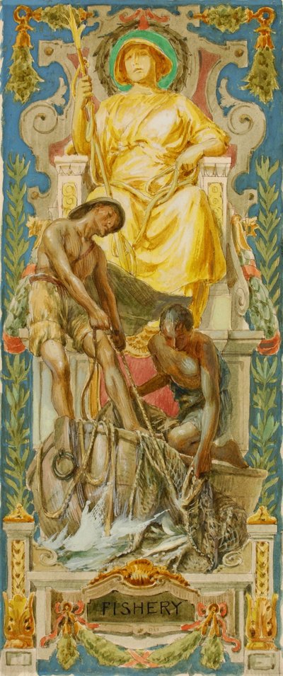 Pesca (estudio para el panel, Old Senate Office Building) de Louis Schaettle