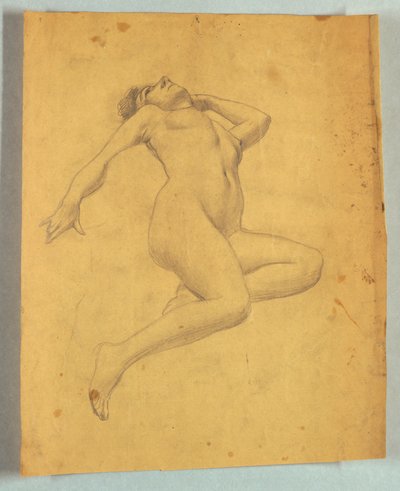 Estudio de figura desnuda reclinada de Louis Schaettle