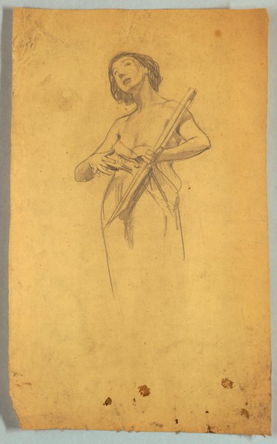 Estudio de figura femenina de pie de Louis Schaettle
