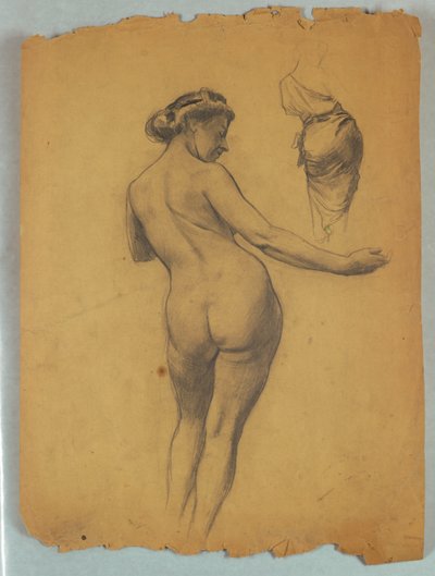 Estudio de figura desnuda de pie de Louis Schaettle