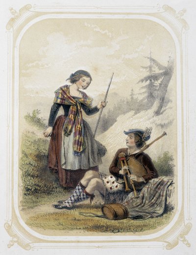 Pareja en Escocia - en Album du jeune voyageur de Louis Simon Lassalle